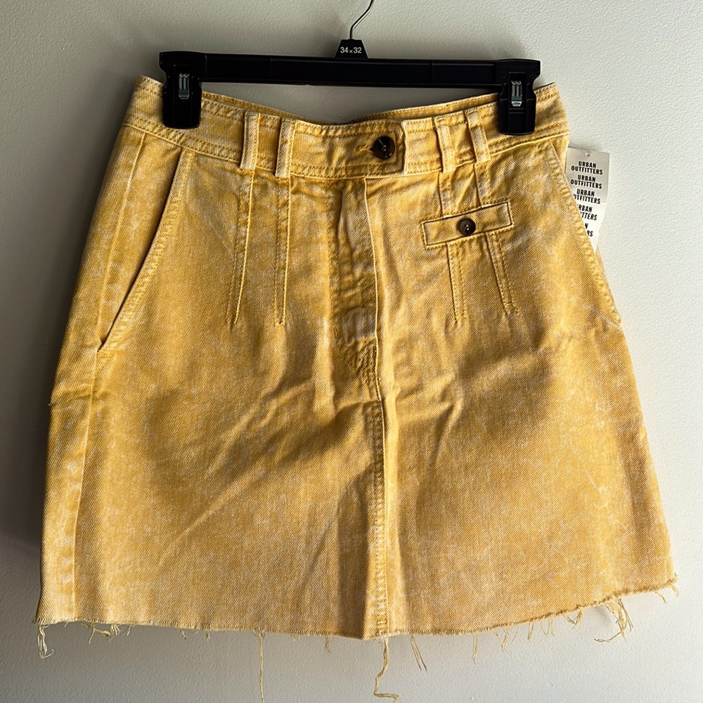 BDG Urban Outfitters Canary Yellow Washed Denim Skirt